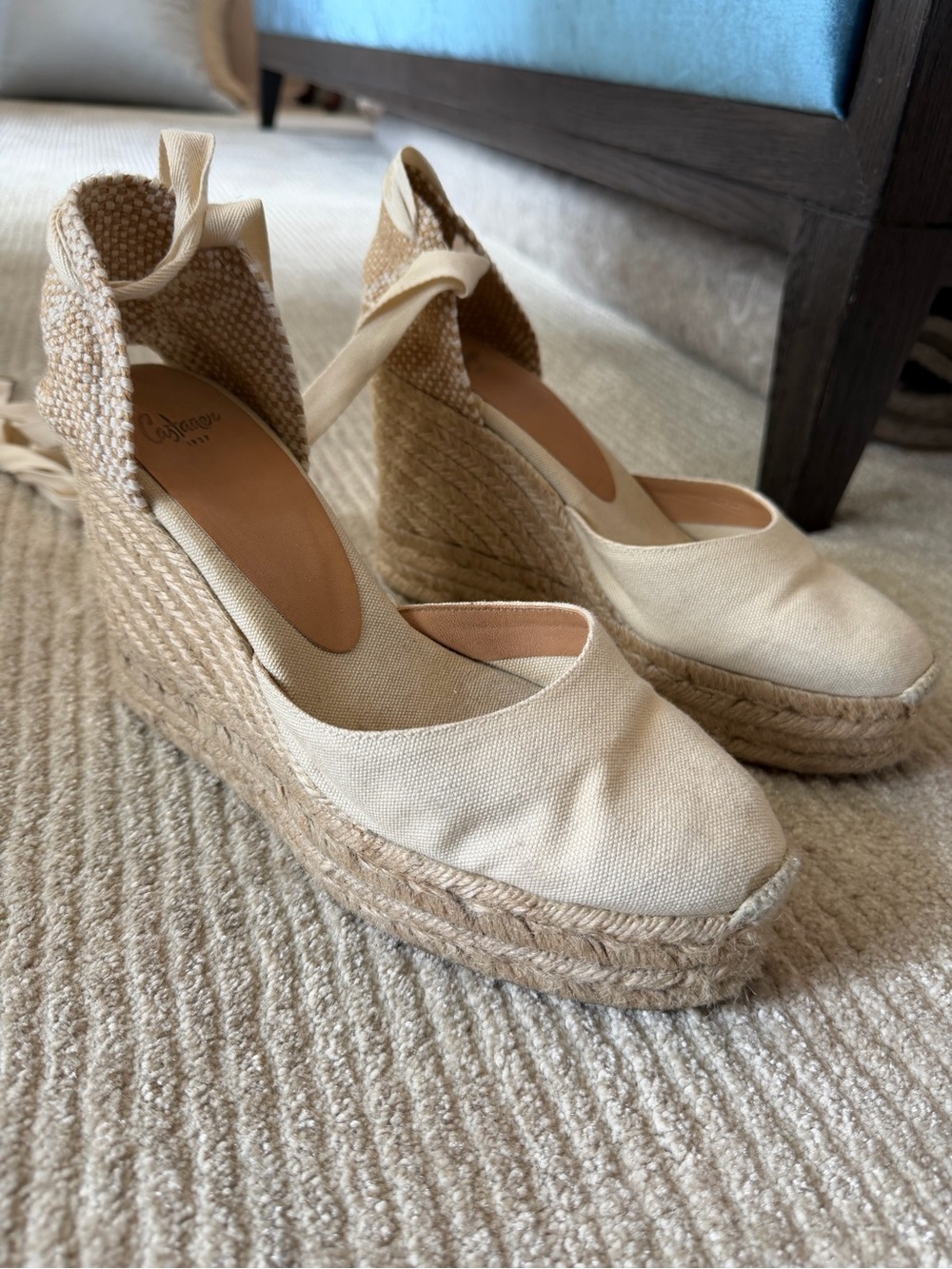 Castaner Wedge Espadrille Sandals in Cream - Size 8